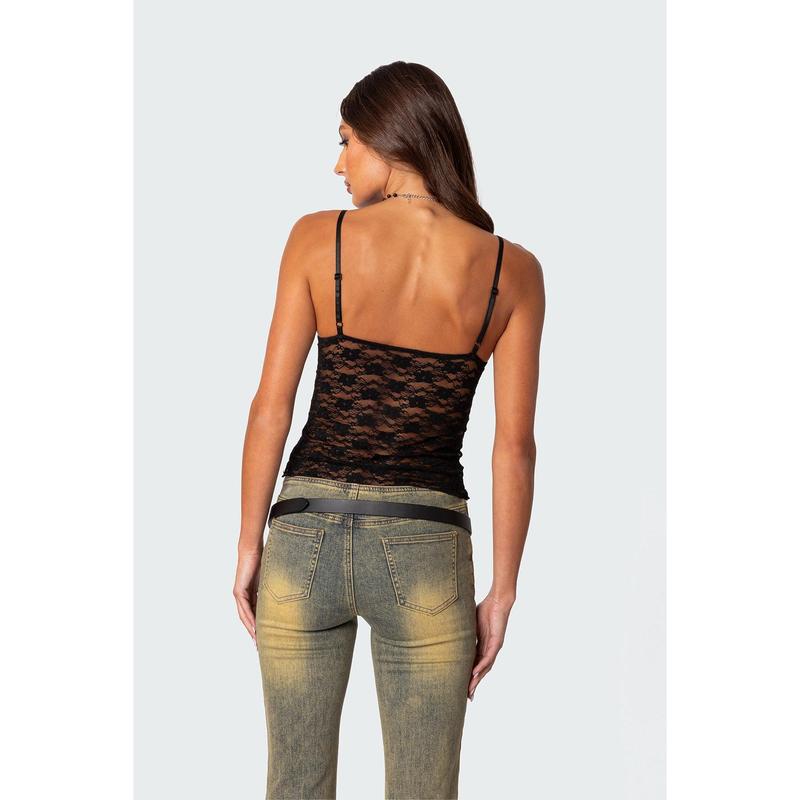 Eira Sheer Lace Tank Top