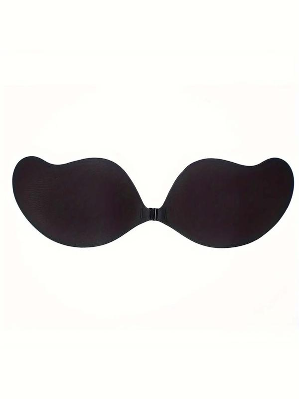 Women's Basic Solid Nipple Cover Bra, Invisible Push Up Bra, Soft Comfy Breathable Lingerie Accessories For Women