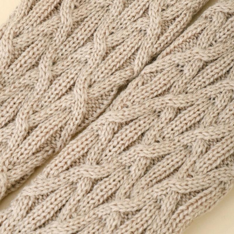Women's Rhombus Pattern Thigh High Warm Socks With Balls For Autumn Winter