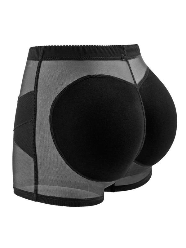 Women's Padded Contrast Mesh Sheer Shapewear Knicker, High Stretch Tummy Control Butt Lifter Shaper, Ladies Shapewear Bottoms