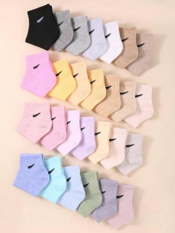 Women's Solid Color Random Pattern Low Cut Socks, Casual Comfy Breathable Socks for Daily Wear, Multipack Knit Socks for All Seasons