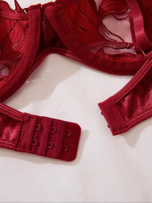 Women's Floral Lace Sexy Push Up Bra & Thong, Breathable Comfortable Bra & Knicker Set, Soft Sexy Lingerie Underwear Sets for Daily Wear
