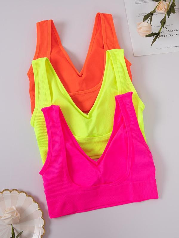 Women's Solid Padded Wireless Bra, Casual Comfortable Breathable Lingerie Top, Softness Underwear for All Seasons
