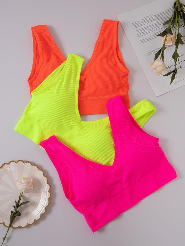 Women's Solid Padded Wireless Bra, Casual Comfortable Breathable Lingerie Top, Softness Underwear for All Seasons