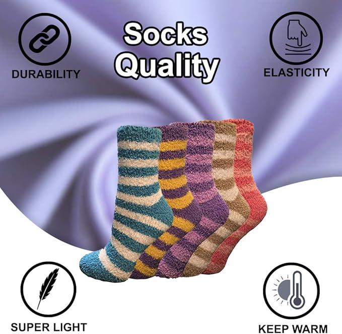 12 Pack Women's Cozy Fuzzy Warm Fluffy Winter Socks