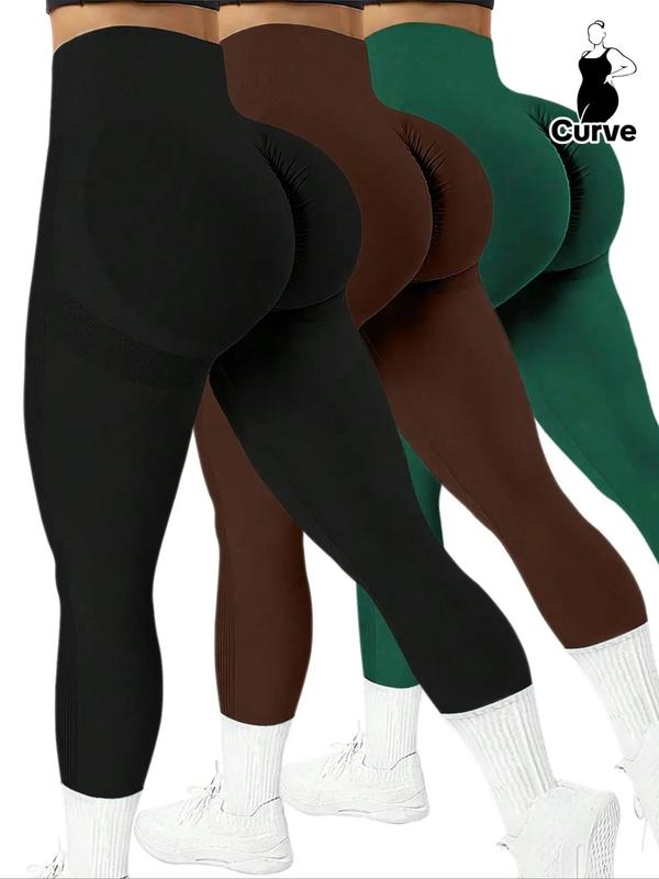  Solid High Waist Leggings, Casual Comfy Breathable Skinny Pants for Daily Wear, Women's Bottoms for All Seasons