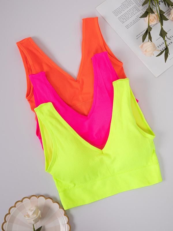 Women's Solid Padded Wireless Bra, Casual Comfortable Breathable Lingerie Top, Softness Underwear for All Seasons