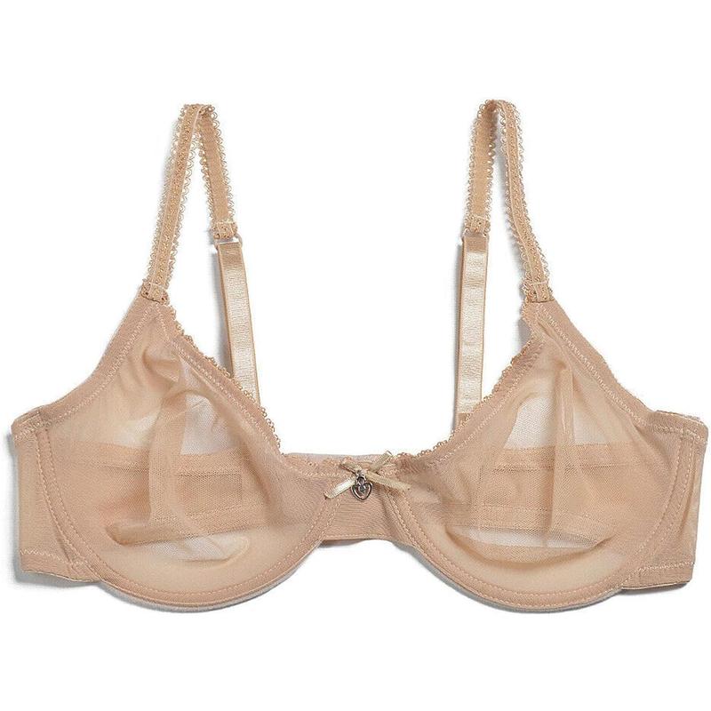 Women's Minimizer Unlined Ultra Thin Mesh Bra Underwire Non Padded Large Bust Bralette.Comfortable skin-friendly charming