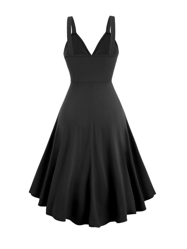 Women's Plain O-ring Ruched Wrap Asymmetrical Hem Dress, Elegant Sleeveless V Neck A Line Dress for Party Holiday Wedding Guest, Ladies Summer Clothes Fall Wedding Guest Dress Fall Wedding Guest Dress