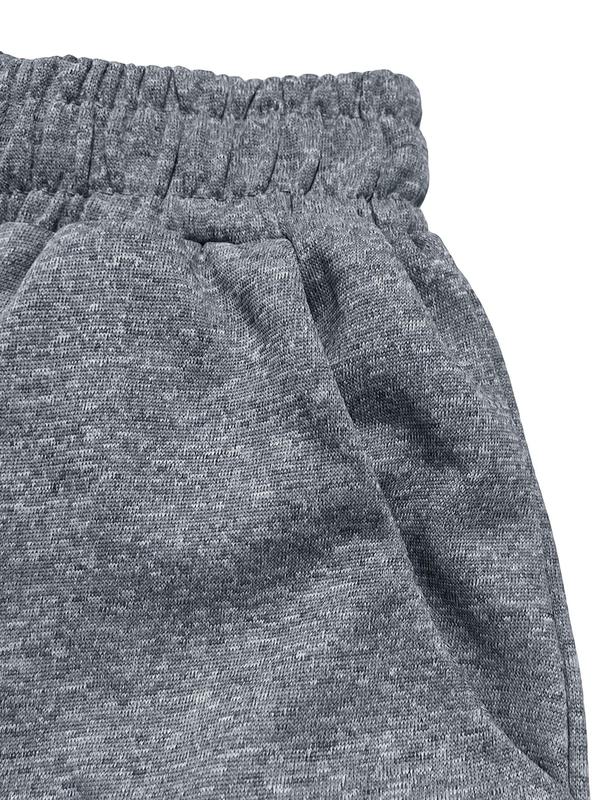 Women's Plain Elastic Waist Wide Leg Sweatpants, Casual Pocket Trousers for Spring & Fall, Women's Bottoms for Daily Wear