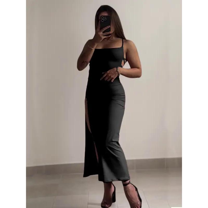 2024 new dress summer high sensibility halter strap Spice Girl bag hip dress red dress girl christmas party dresses bodycon bodycon  dresses wedding guest dress fitted  dress red  rose