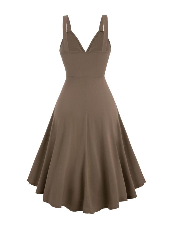 Women's Plain O-ring Ruched Wrap Asymmetrical Hem Dress, Elegant Sleeveless V Neck A Line Dress for Party Holiday Wedding Guest, Ladies Summer Clothes Fall Wedding Guest Dress Fall Wedding Guest Dress