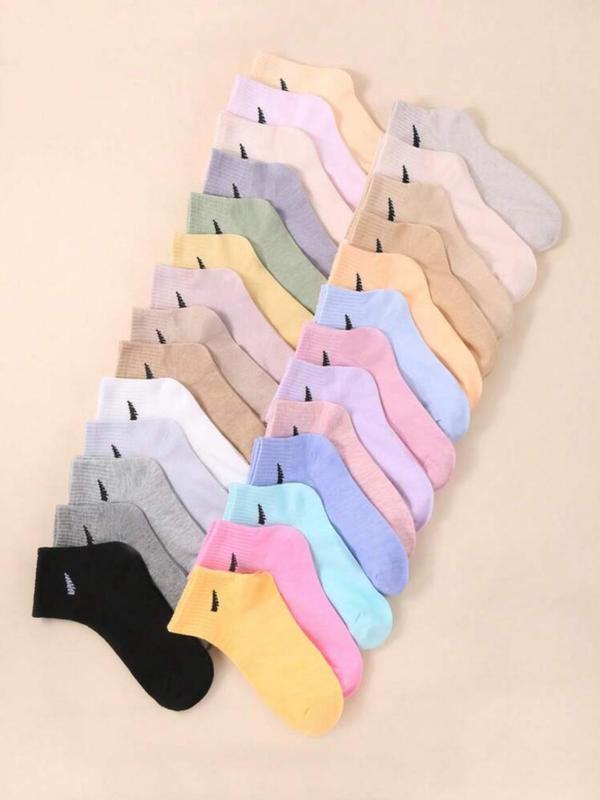 Women's Solid Color Random Pattern Low Cut Socks, Casual Comfy Breathable Socks for Daily Wear, Multipack Knit Socks for All Seasons