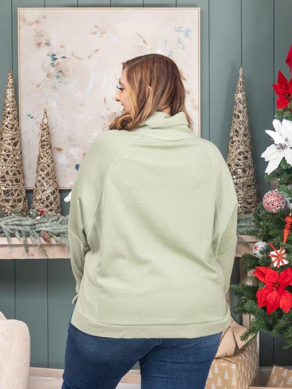 Cable & Rib Mixed Media Soft Knit Mock Neck Pullover | S - 3XL