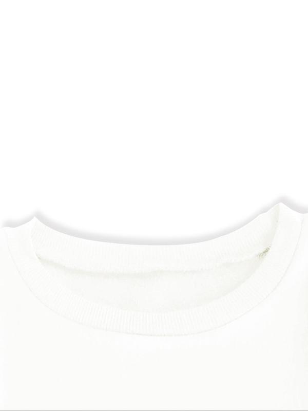 Women's Creative Letter Print Crew Neck Sweatshirt, Casual Long Sleeve Round Neck Pullover for Fall & Winter, Women's Clothes for Daily Wear