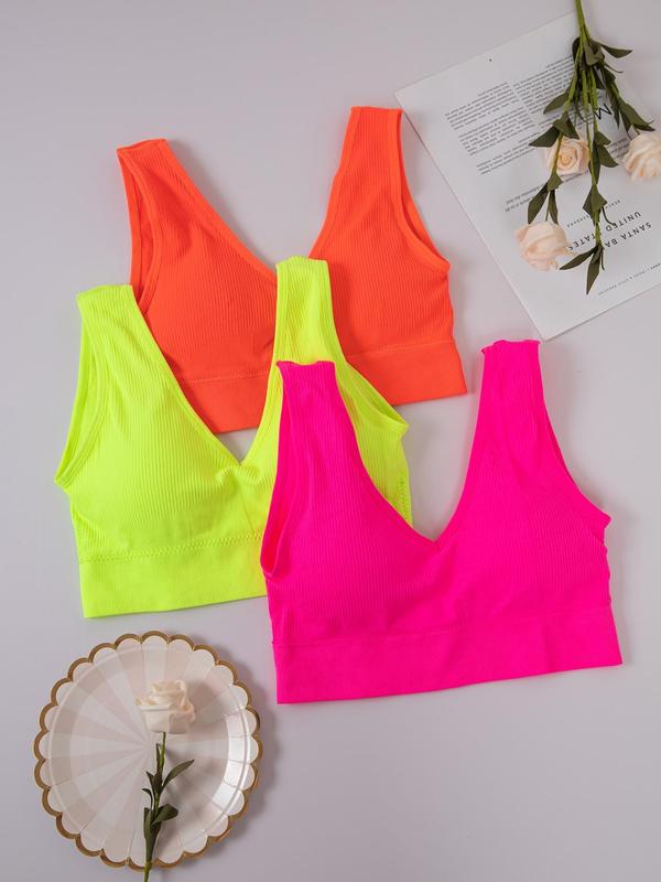 Women's Solid Padded Wireless Bra, Casual Comfortable Breathable Lingerie Top, Softness Underwear for All Seasons