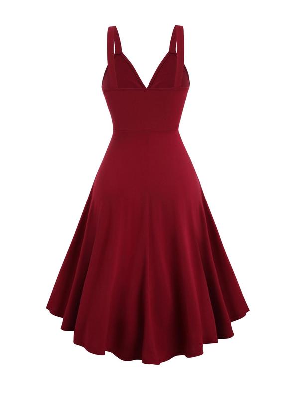 Women's Plain O-ring Ruched Wrap Asymmetrical Hem Dress, Elegant Sleeveless V Neck A Line Dress for Party Holiday Wedding Guest, Ladies Summer Clothes Fall Wedding Guest Dress Fall Wedding Guest Dress