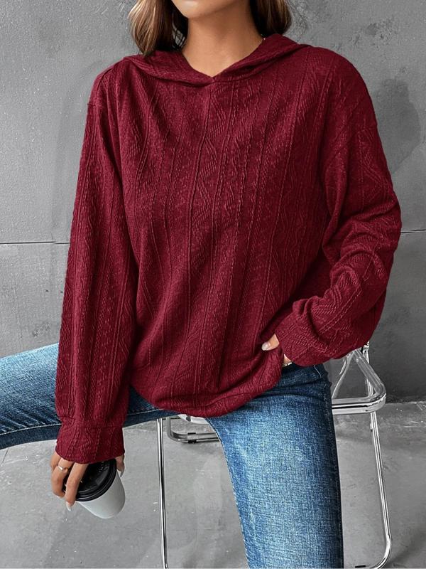 Vintage Textured Hoodie, 2024 New Trendy Casual Long Sleeve Hooded Sweatshirt, 2000s Clothes, Essential Hoodies, Popular Fall Hoodies, Comfort Tops for Lady, Street Wear Vintage Clothing Women's Plus Clothing