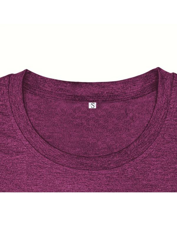 Women's Letter Print Round Neck Short Sleeve Tee, Fashion Casual Crew Neck T-Shirt for Daily Holiday Vacation Outdoor Wear, Ladies Clothes for Summer