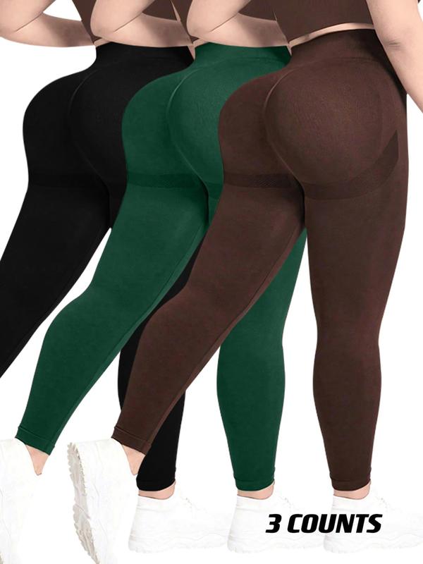  Solid High Waist Leggings, Casual Comfy Breathable Skinny Pants for Daily Wear, Women's Bottoms for All Seasons