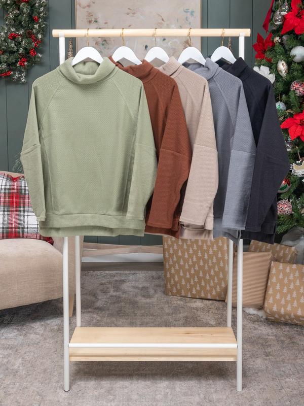 Cable & Rib Mixed Media Soft Knit Mock Neck Pullover | S - 3XL
