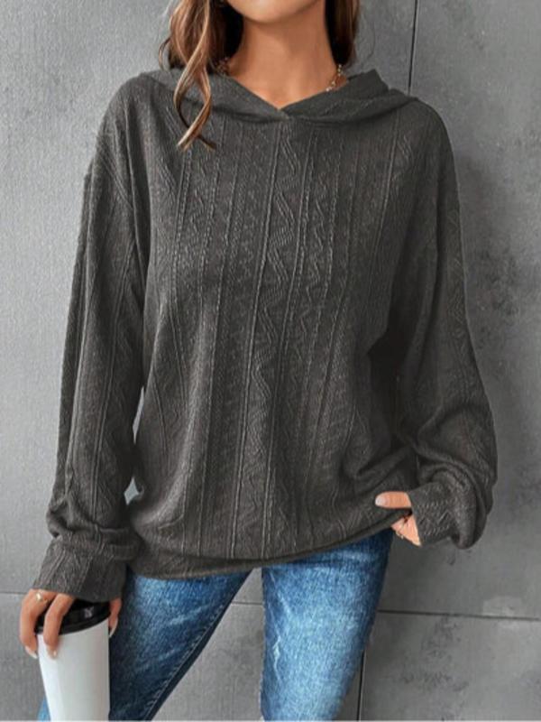  Vintage Textured Hoodie, 2024 New Trendy Casual Long Sleeve Hooded Sweatshirt, 2000s Clothes, Essential Hoodies, Popular Fall Hoodies, Comfort Tops for Lady, Street Wear Vintage Clothing Women's Plus Clothing