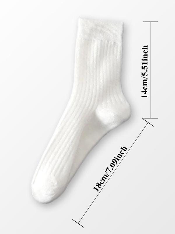 Women's Solid Crew Socks, Basic Comfortable Socks, Summer Socks for Women, Minimalist Mixed Color Knit Socks, Lady Socks for Daily Wear, Compression Socks, Womenswear