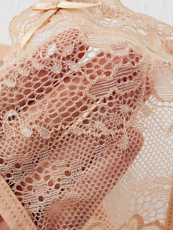 Women's Solid Color Lace Thong, Casual Comfy Breathable Panty for Daily Wear, Ladies Underwear for All Seasons