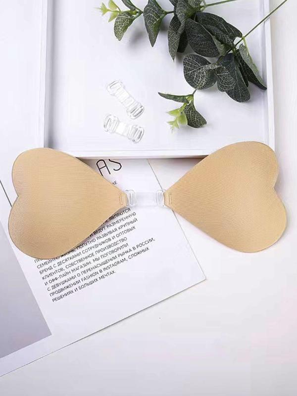 Heart Shaped Nipple Cover with Clear Strap, Invisible Reusable Adhesive Bra, Women's Lingerie Accessories for Daily Wear