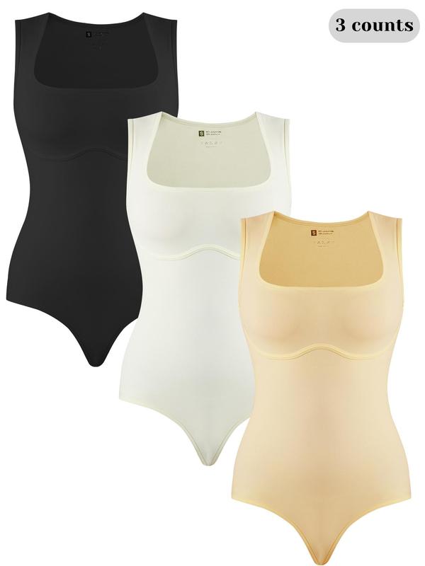 Women's Plain Swan Neck Shapewear Bodysuit, Casual Sleeveless Tank Shaper, Shapewear Tummy Control Fajas Para Mujer, Tummy Control Body Shapewear for Daily Wear, Summer Wear 2024, Bodysuits for Women