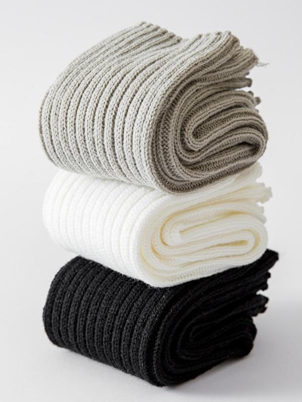 Women's Solid Leg Warmers, Casual Comfy Pile Socks, Knitted Leg Warmers for Fall & Winter Daily Wear