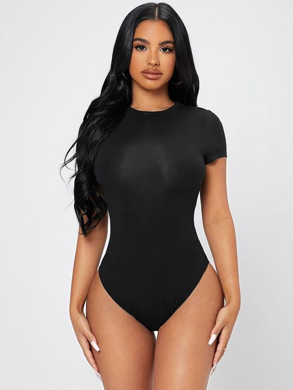Solid Slim Fit Bodycon Bodysuit
