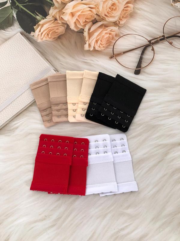 Women's 3 Row 4 Buckle Bra Extension Clip, Solid Color Bra Extension Clip, Lingerie Accessories for Women