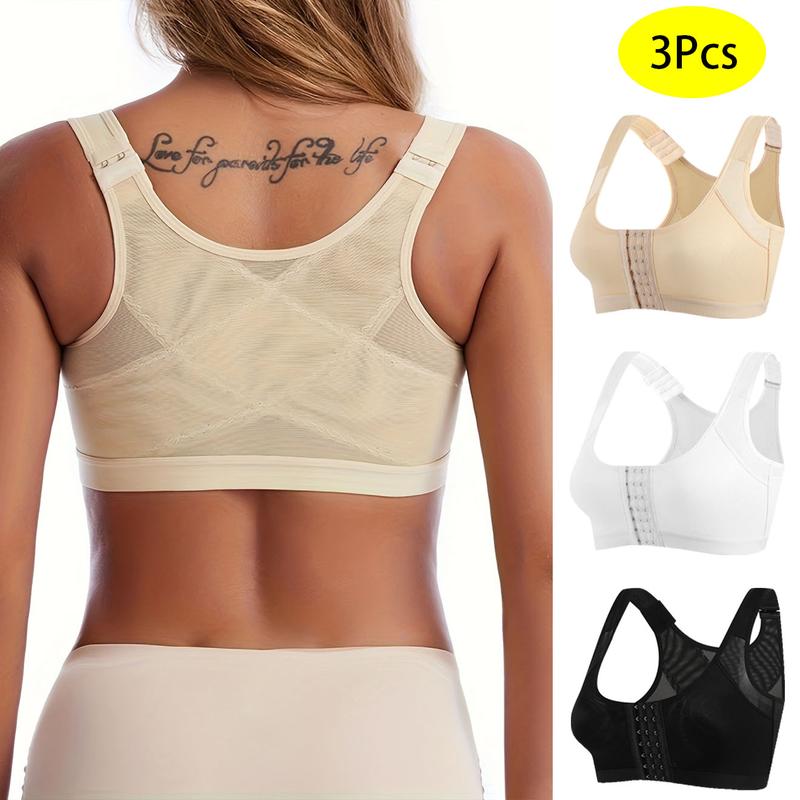 3Pcs Seamless Wireless Bras - Ultra-Soft Push Up Bra with Comfortable Support - Moisture-Wicking, Front Buckle Design - Ladies Intimate Wear，bra on sale breathable lingerie padded top