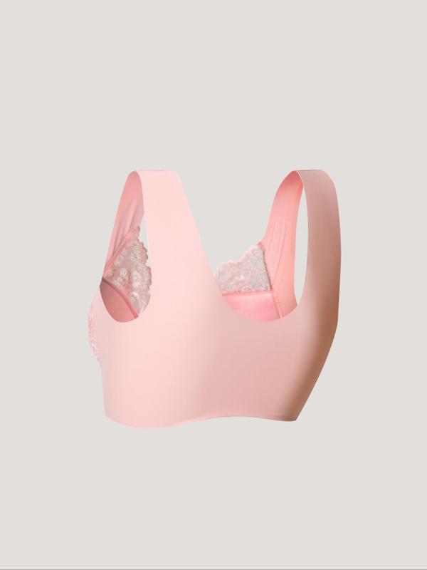 Women's Solid Lace Wireless Push Up Bra, Casual Comfy Lingerie for Daily Wear, Women's Underwear Sets for All Seasons