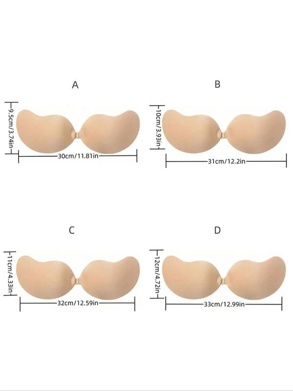 Women's Invisible Push Up Bra, Solid Color Self Adhesive Silicone Bra, Women's Underwear for Daily Wear
