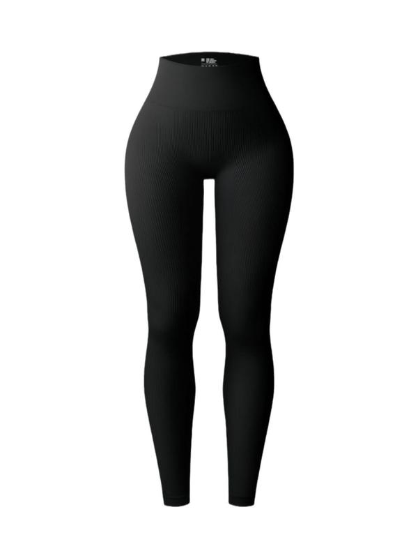 Women's Solid High Waist Seamless Leggings, Leggings for Women, Casual Comfy Breathable Skinny Pants for Daily Wear, Ladies Bottoms for Fall & Winter