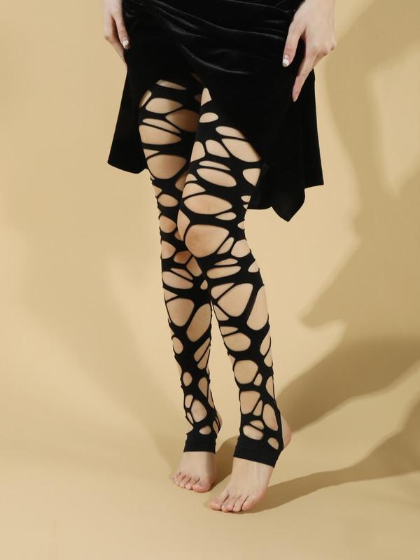 Women's Hollow Out Fishnet Tights, Womenswear, Punk Style High Stretch Tights for Party, Ladies Stockings for Summer