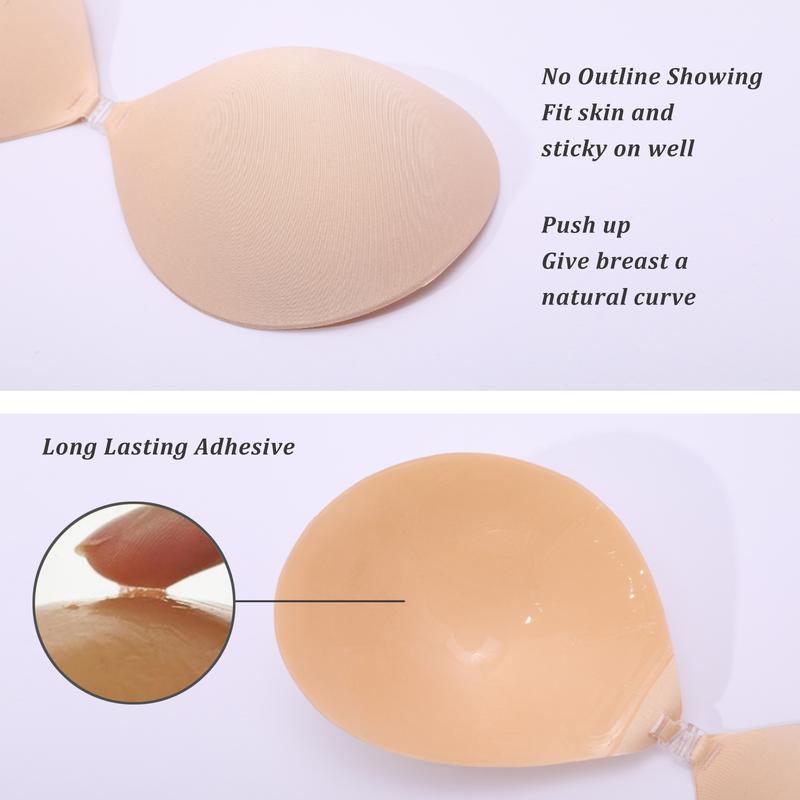 2024 Newest Adhesive Bra Invisible Sticky Strapless Push up Backless Reusable Silicone Covering Nipple Bras