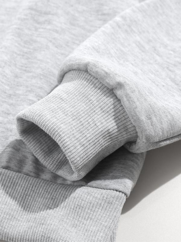 Women's Letter Print Drop Shoulder Hoodie & Drawstring Waist Pants Set, Back To School Outfits, Casual Comfort Pullover & Jogger Pants for Daily Wear, 2 Piece Sets Women, Outfit Sets for Women, Women's Clothes, Please Purchase A Size Up