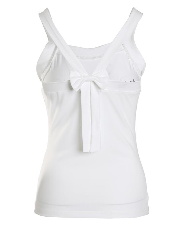 Chicme Lip Letter Figure Print Backless Casual Top white tanktop Womenswear Bodysuit top