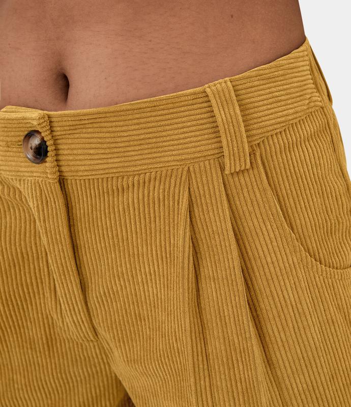 Halara Mid Rise Button Zipper Side Pocket Corduroy Casual Pants