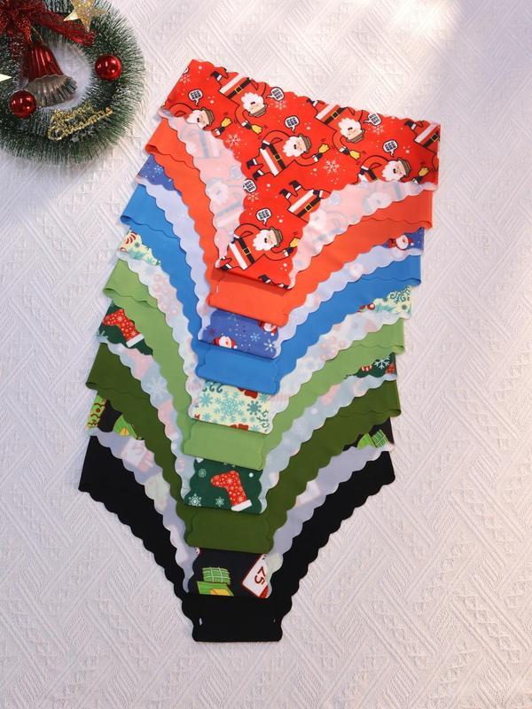 Women's Plain Leopard Print Scallop Trim Knicker, Soft Comfy Breathable Drop Waist Panty for Daily Wear, Fall Wear, Ladies Underwear for Fall, Panties for Women