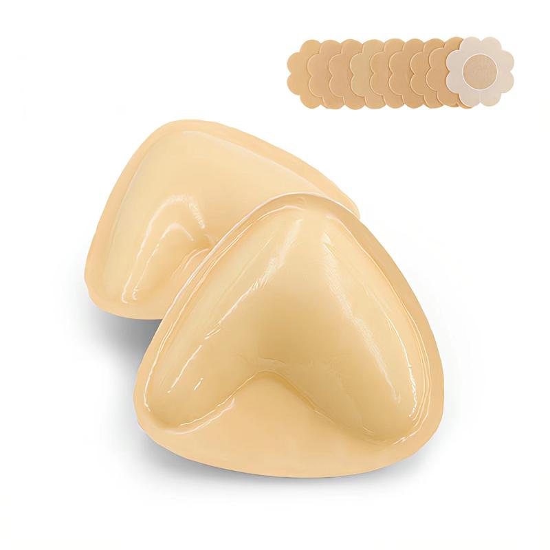 Double-Sided Sticky Bra Inserts Push up Breast Enhancers Pads Reusable Padded Ultra Lift Inserts Adhesive Bra Pads Bikini Womenswear Accessories Strapless Underwear Lady Women Comfort