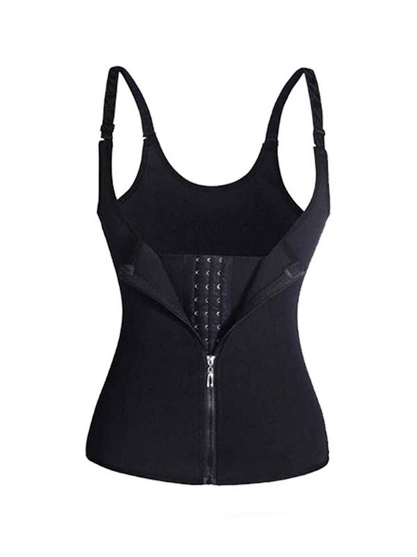Women's Solid Zipper Front Hook   Shapewear Tank Top, Adjustable Strap Tummy Control Shaper, Tummy Tuck Shaper, Waist Trainer for Women