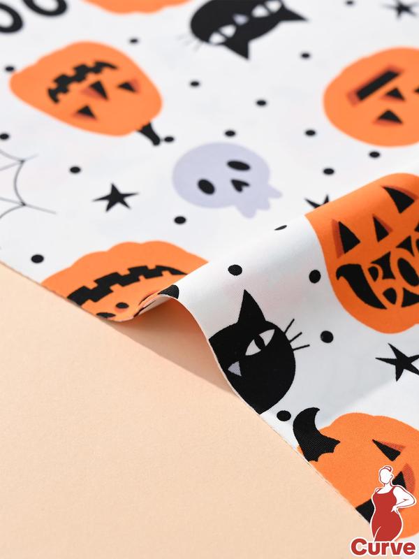  High Waist Seamless Panty, Soft Comfy Breathable Halloween Themed Print Knicker for Daily Wear, Women's Underwear for All Seasons