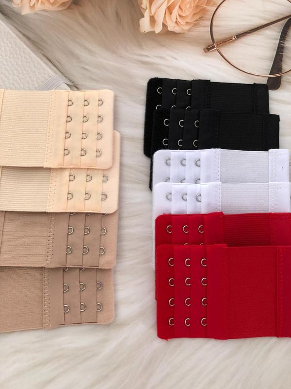 Women's 3 Row 4 Buckle Bra Extension Clip, Solid Color Bra Extension Clip, Lingerie Accessories for Women