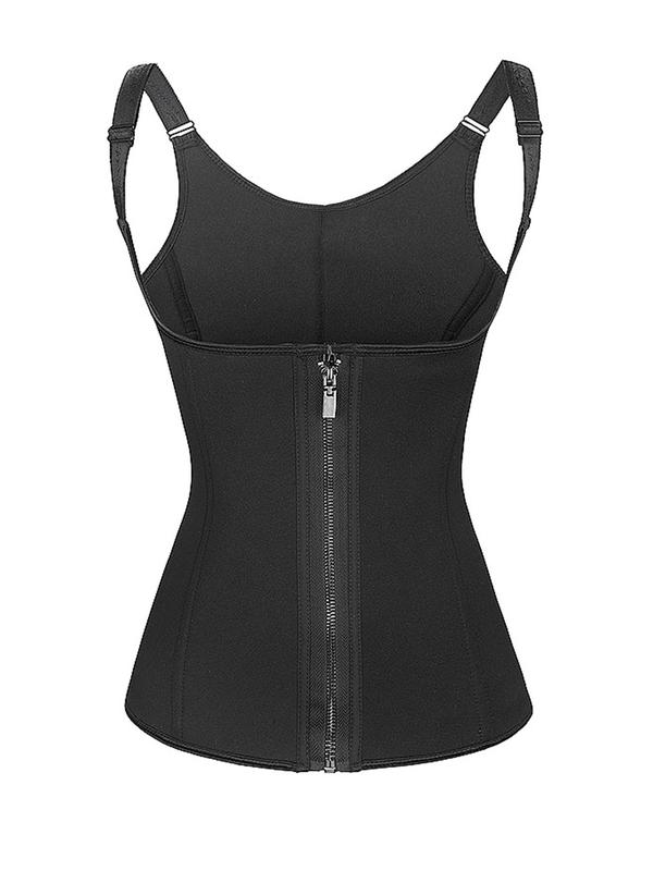 Women's Solid Zipper Front Hook   Shapewear Tank Top, Adjustable Strap Tummy Control Shaper, Tummy Tuck Shaper, Waist Trainer for Women