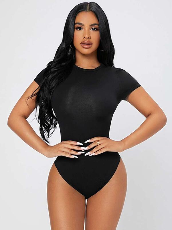 Solid Slim Fit Bodycon Bodysuit