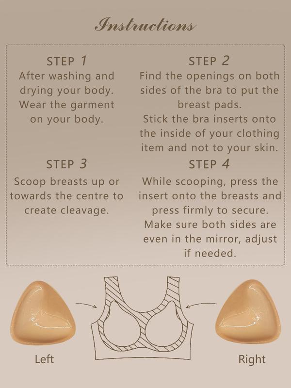 Women's Silicone Bra Insert, Double Sided Adhesive Push Up Breast Enhancer, Invisible Breast Lift Pads, Women's Lingerie Accessories for Daily Wear